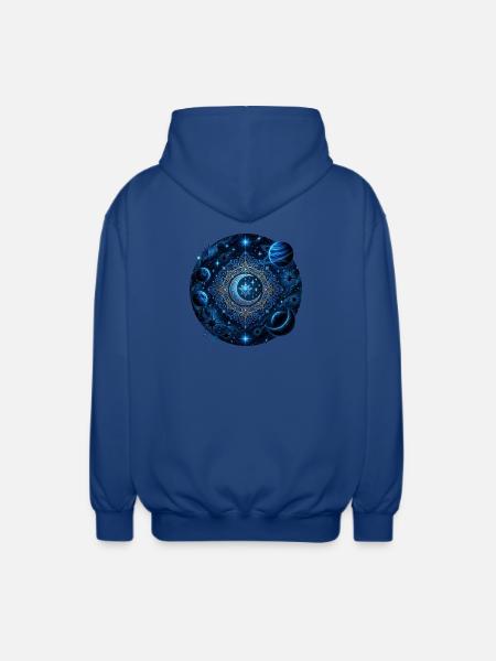 Space Planets Galaxies Stars Moons - Unisex Hooded Jacket - royal blue