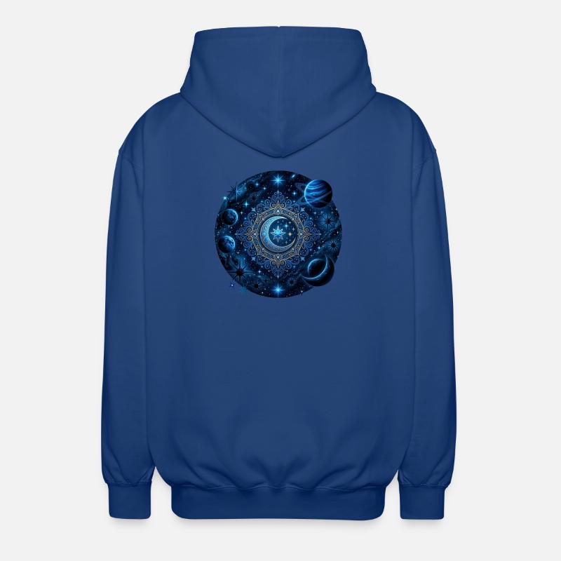 Planètes spatiales Galaxies Étoiles Lunes - Veste à capuche unisexe - bleu royal