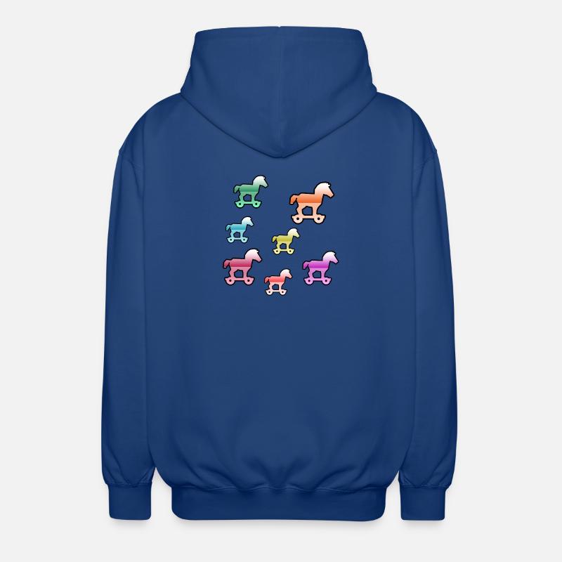 Chevaux - Veste à capuche unisexe - bleu royal