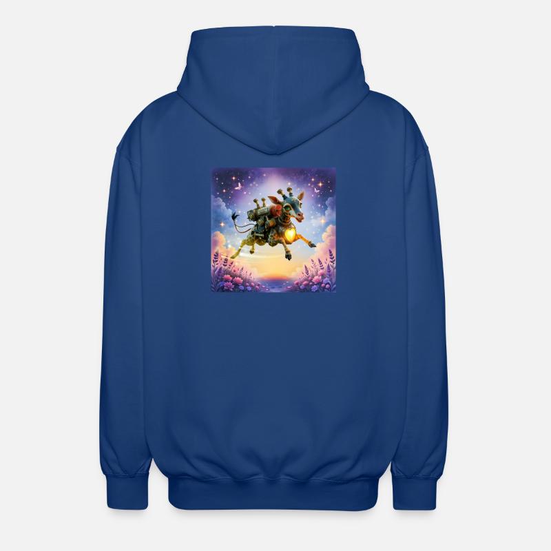 Rocket giraffe with heart - Unisex Hooded Jacket - royal blue