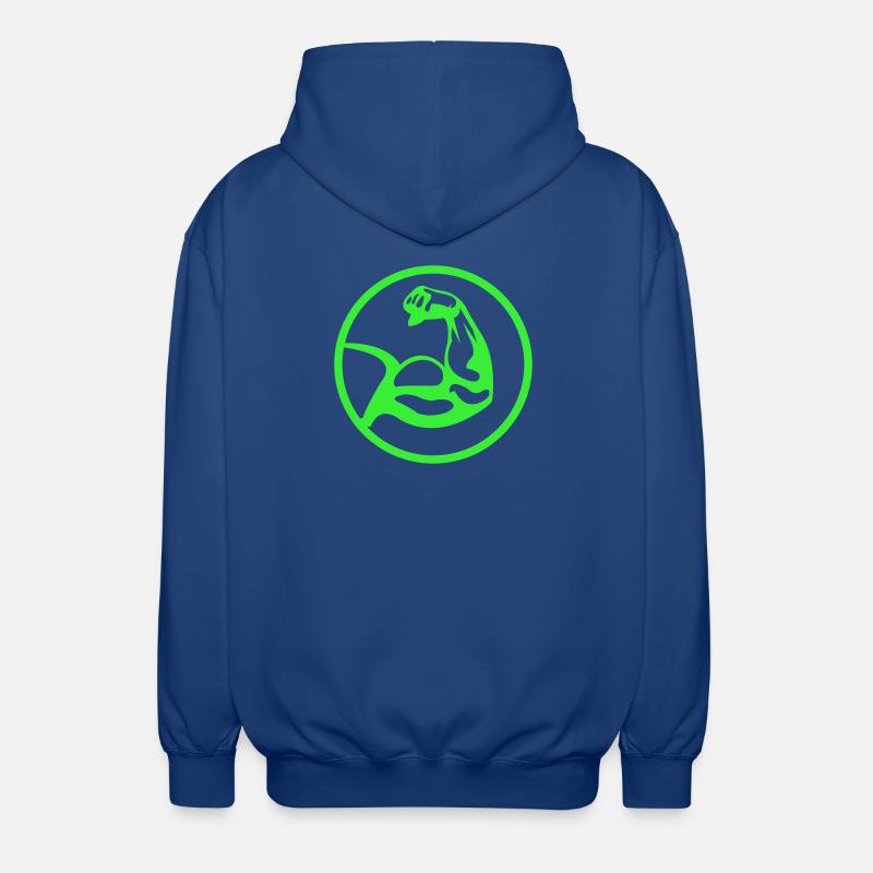 Biceps – silhouette verte - Veste à capuche unisexe - bleu royal