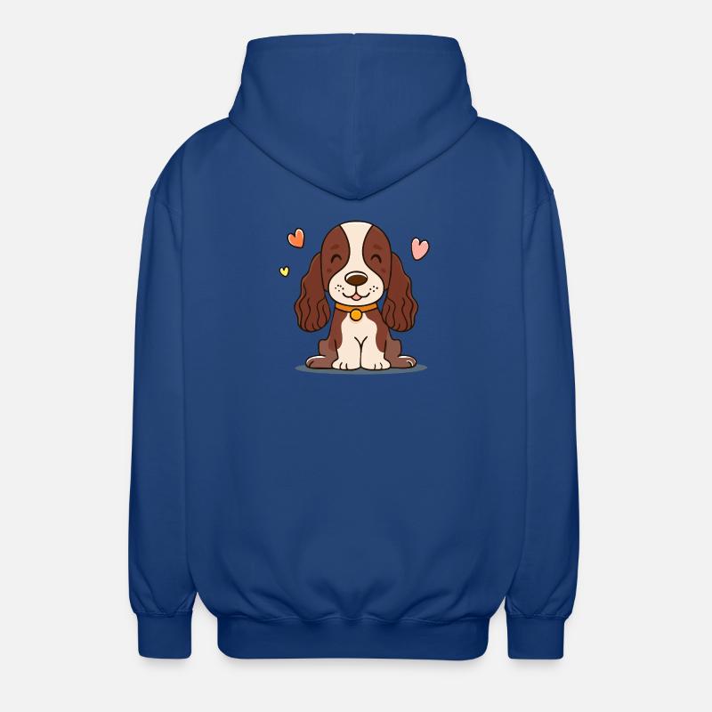 Puppy with fuzzy ears (chibi comic) - Unisex Hooded Jacket - royal blue