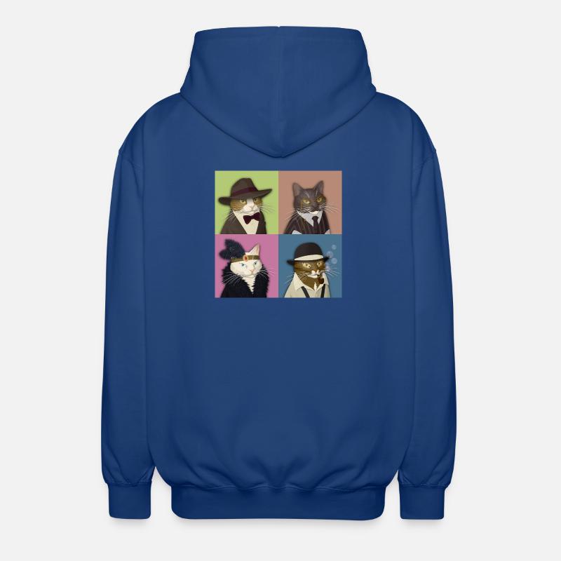 Dapper Cats Quartet - Veste à capuche unisexe - bleu royal