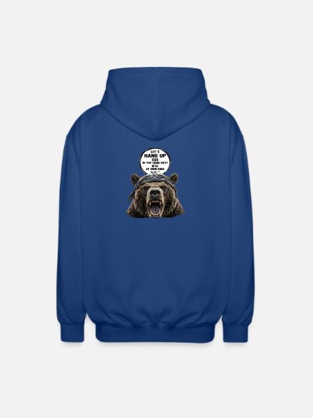 Bandana-Bär mit Spruchdruck - Unisex Kapuzenjacke - Royalblau