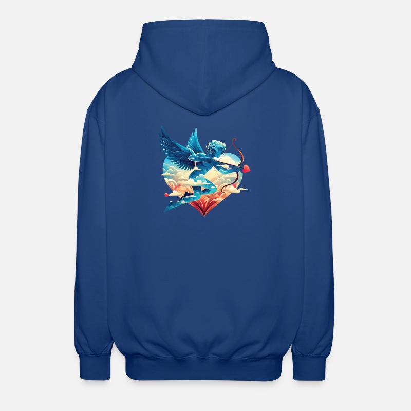 Cupidon céleste aux ailes rêveuses - Veste à capuche unisexe - bleu royal