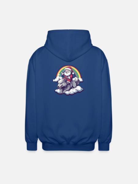 Wolf Weihnachtsmann Weihnachten - Unisex Kapuzenjacke - Royalblau