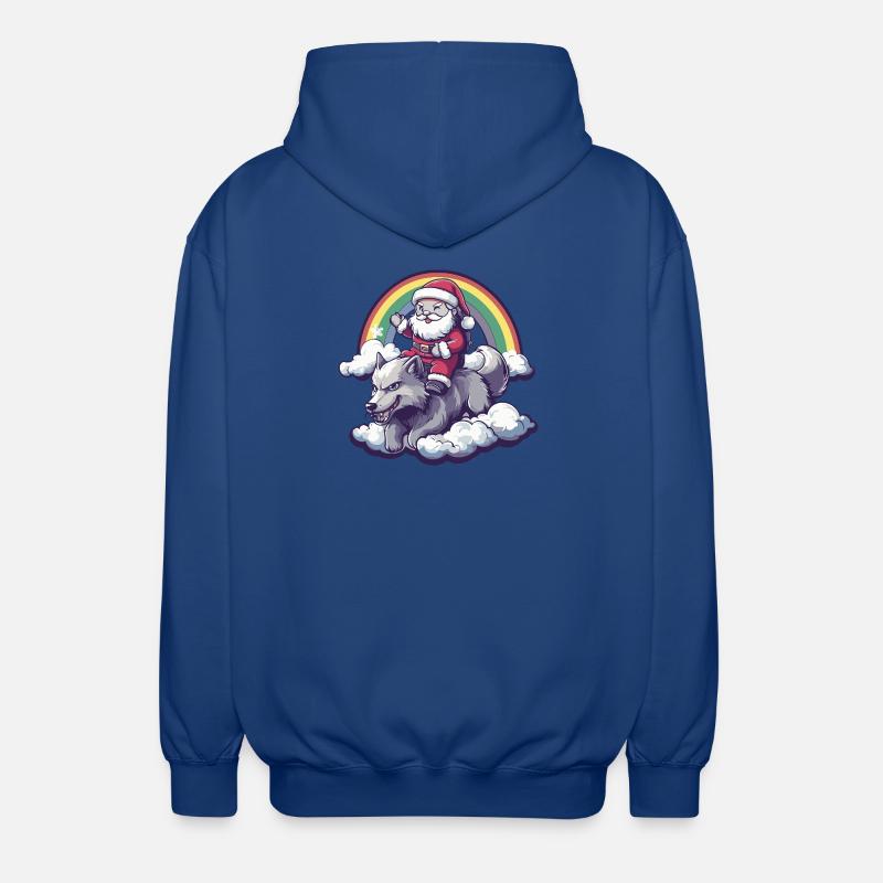 Loup Père Noël Noël - Veste à capuche unisexe - bleu royal