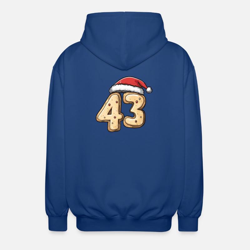 Biscuit de Noël à 43 chiffres - Veste à capuche unisexe - bleu royal