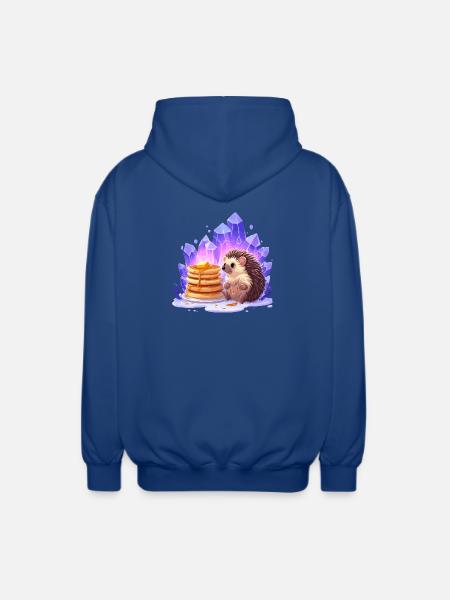 Hedgehog with pancakes and crystals - Unisex Hooded Jacket - royal blue