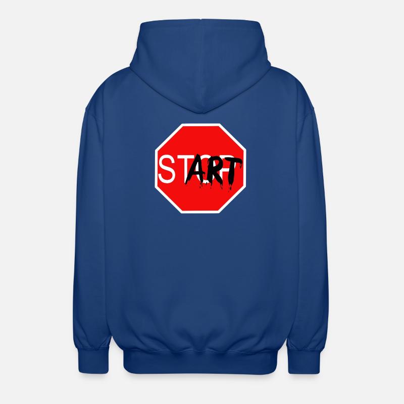 Start Sign Graffiti Stop Sign - Unisex Hooded Jacket - royal blue