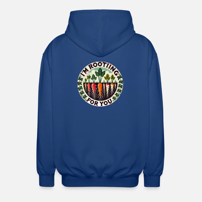 Rootin' Carrot Patch Round - Unisex Hooded Jacket - royal blue