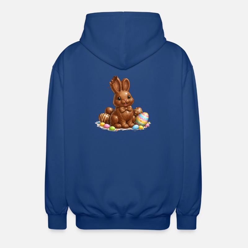 Chocolate bunny with Easter eggs - Unisex Hooded Jacket - royal blue