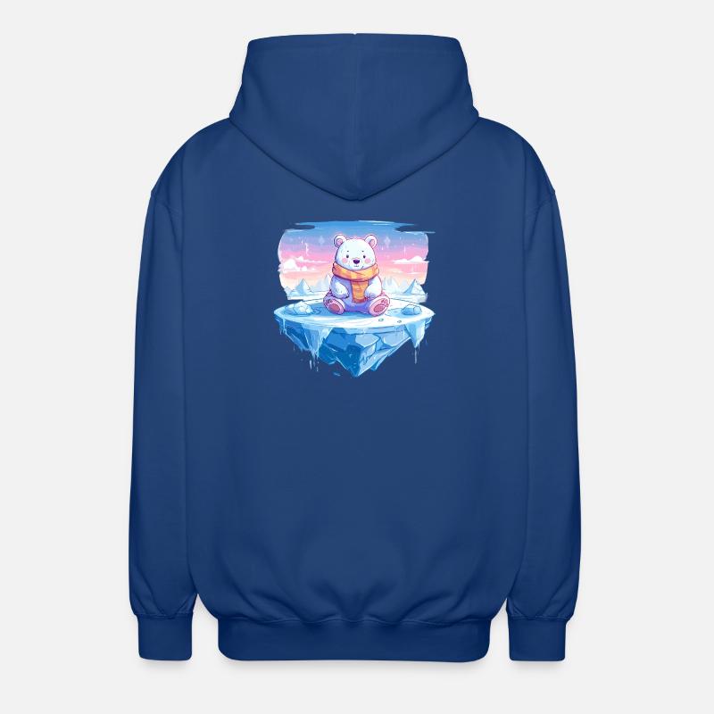 Polarlicht-Bär auf Eis - Unisex Hooded Jacket - royal blue