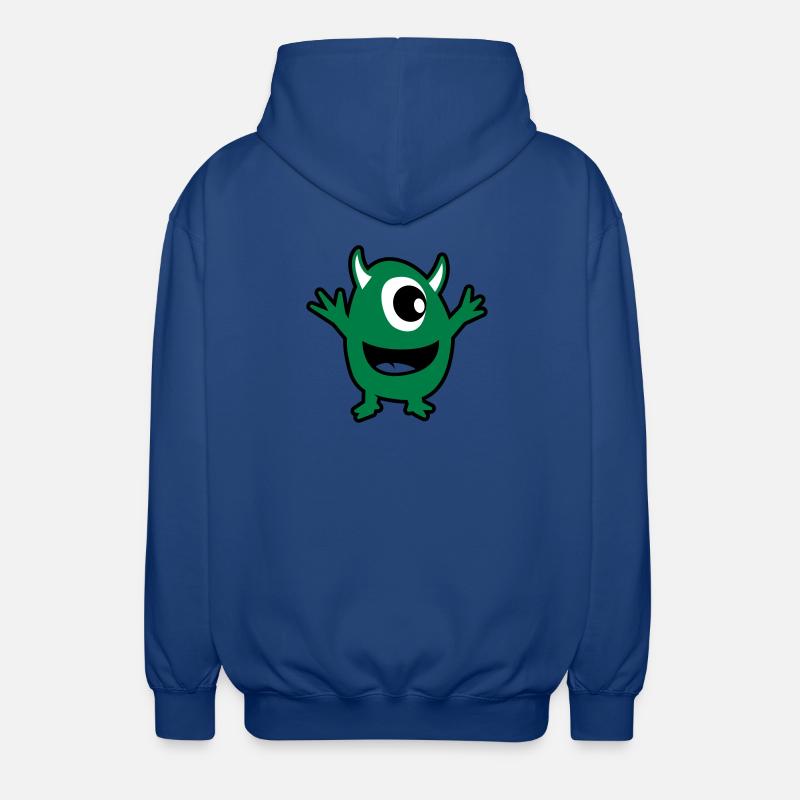 grönt monster - Luvjacka unisex - kungsblå