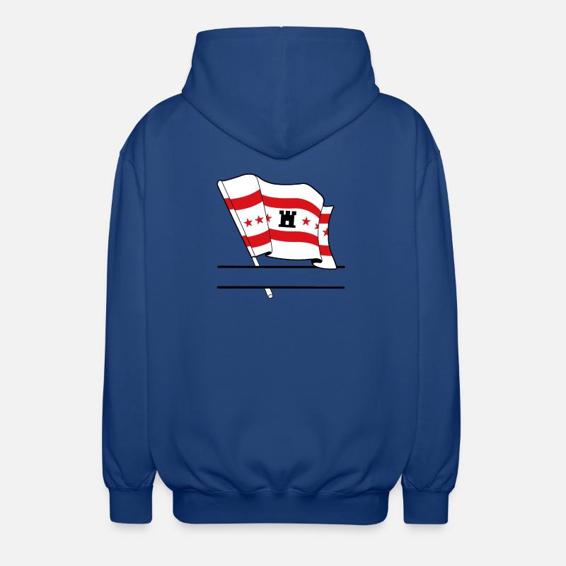 Drapeau Drenthe bannière de texte - Veste à capuche unisexe - bleu royal