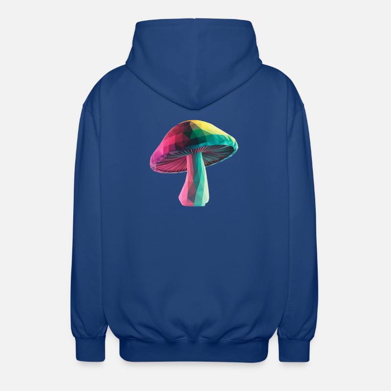 Mushroom - Cool Low Poly Logo - Unisex Hooded Jacket - royal blue