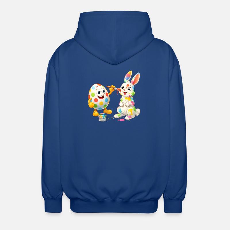 Œuf de Pâques drôle peint Joyeux lapin de Pâques - Veste à capuche unisexe - bleu royal