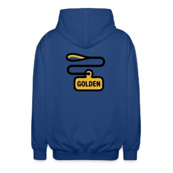 Promenade Golden Retriever en laisse pour chien - Veste à capuche unisexe - bleu royal - Dos - AI Model Male 185 light (185cm)