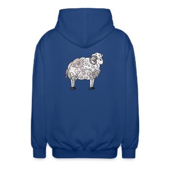 bélier - Veste à capuche unisexe - bleu royal - Dos - AI Model Male 185 light (185cm)
