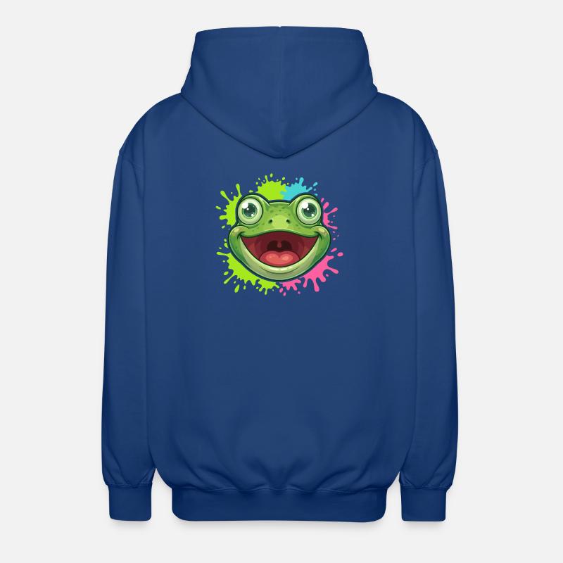 Cheerful Frog Splash - Unisex Hooded Jacket - royal blue