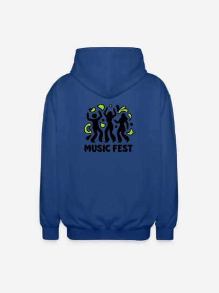 Dancing People Music Logo - Unisex Hooded Jacket - royal blue