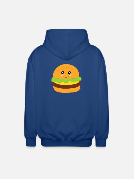 Kawaii, Burger, fast food - Unisex Kapuzenjacke - Royalblau