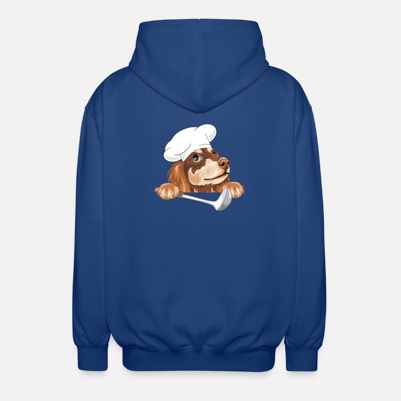 Träumender Dackel Koch mit Schöpfkelle - Unisex Kapuzenjacke - Royalblau