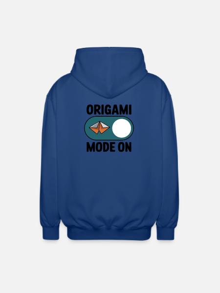 Origami-mode på papir foldehobby som udtryk for - Unisex hættejakke. - kongeblå