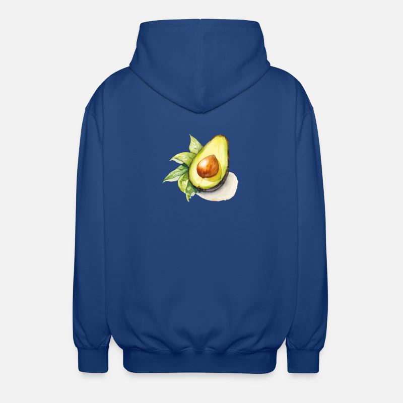 Illustration aquarelle avec avocat - Veste à capuche unisexe - bleu royal
