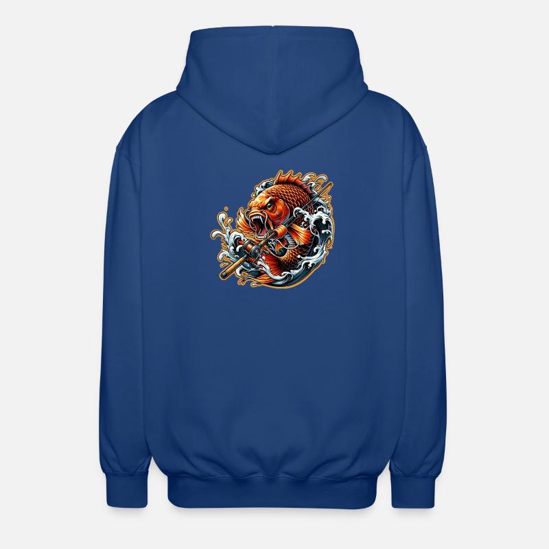 Poisson avec canne à pêche - Veste à capuche unisexe - bleu royal