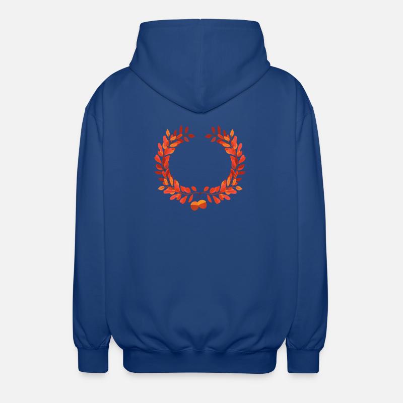 Herbstlaub Kranz mit Eicheln - Unisex Kapuzenjacke - Royalblau