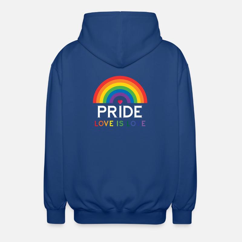 Fierté - L’amour est l’amour. - Veste à capuche unisexe - bleu royal