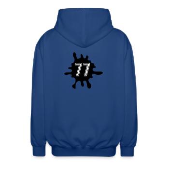 Blobs 77 Number - Unisex Hooded Jacket - royal blue - Back - AI Model Male 185 light (185cm)