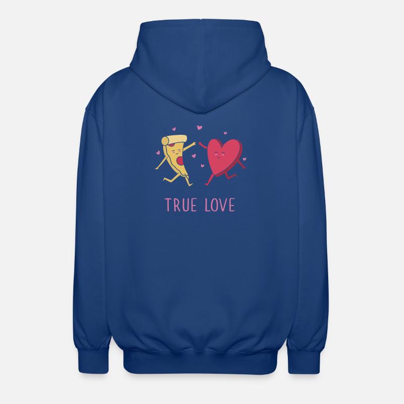 Le véritable amour de la pizza - Veste à capuche unisexe - bleu royal