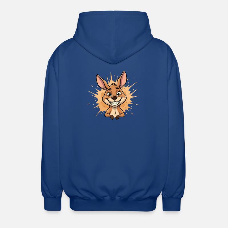 Joyeuse éclaboussure de kangourou - Veste à capuche unisexe - bleu royal