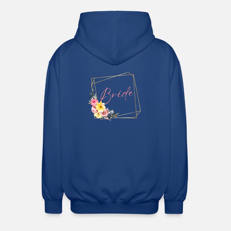 Team Bride! Blumen, personalisierbar - Unisex Kapuzenjacke - Royalblau