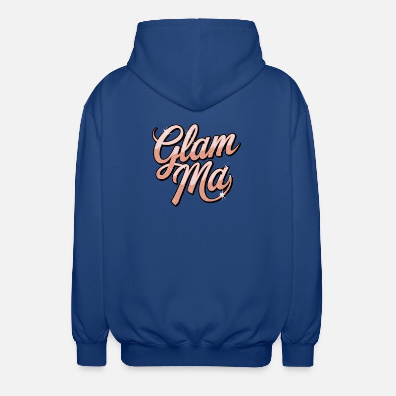 Glam Mad Glitter Script - Unisex Hooded Jacket - royal blue