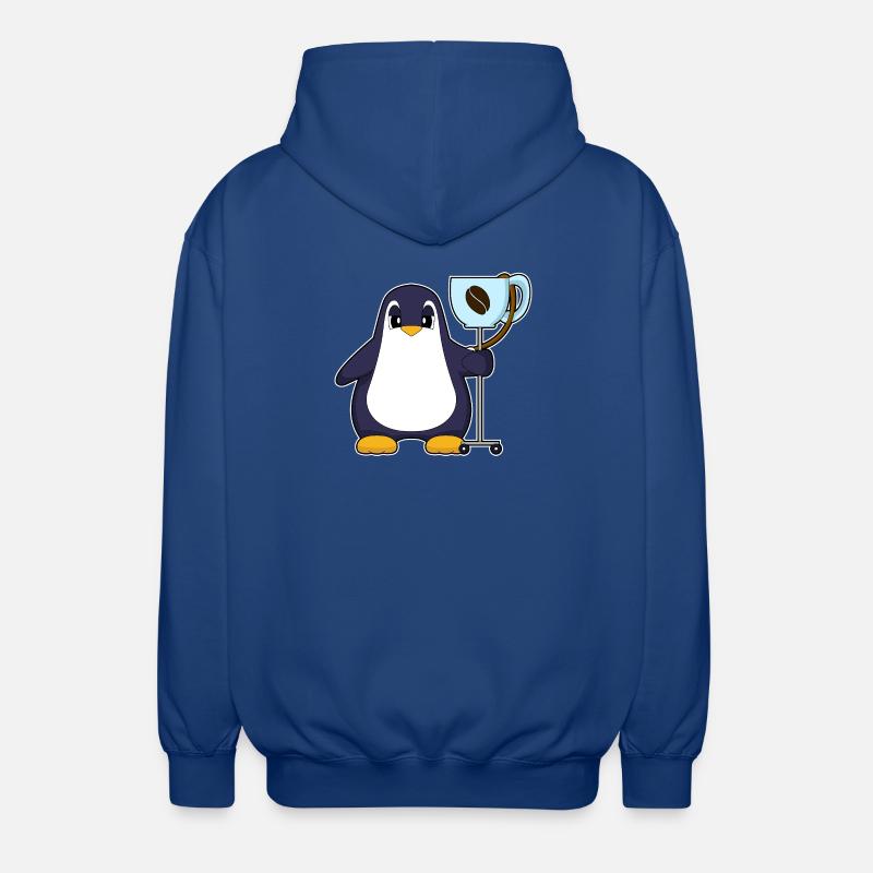 Pinguin Kaffee Tasse - Unisex Kapuzenjacke - Royalblau