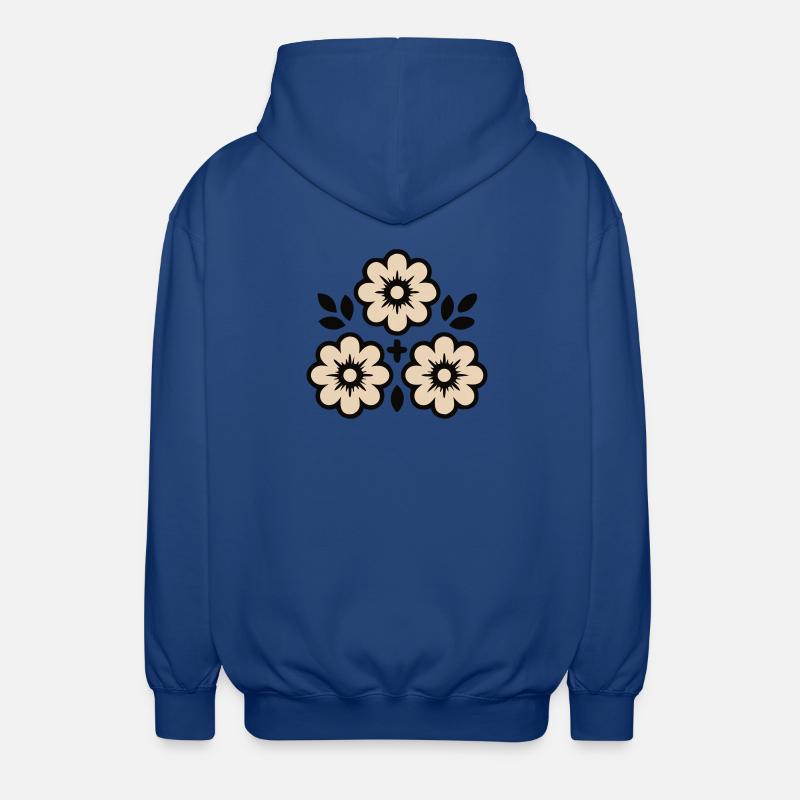 Folklore Blumen Blüten Tracht - Unisex Kapuzenjacke - Royalblau