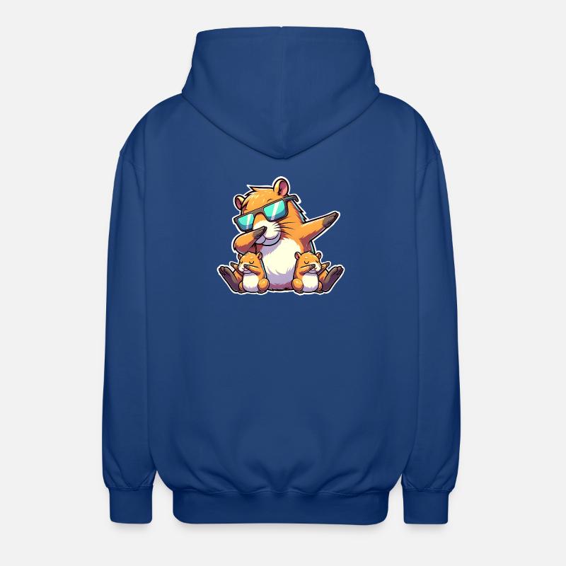 Capybara papa - Unisex Hooded Jacket - royal blue