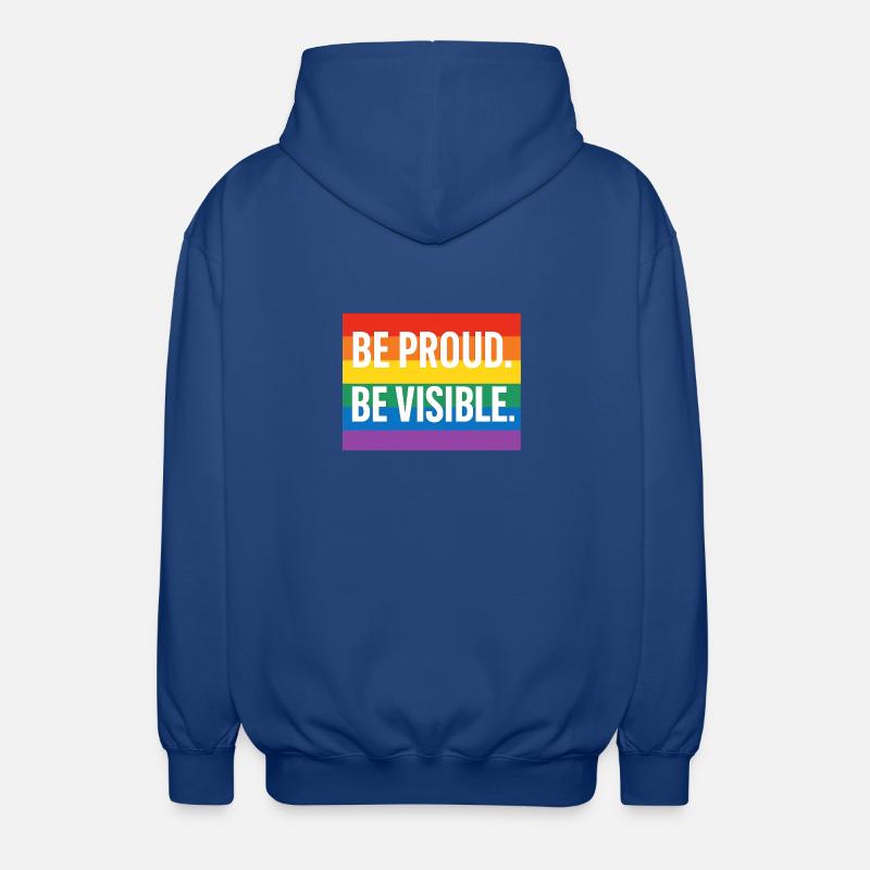 Rainbow Pride Statement Design - Unisex Hooded Jacket - royal blue
