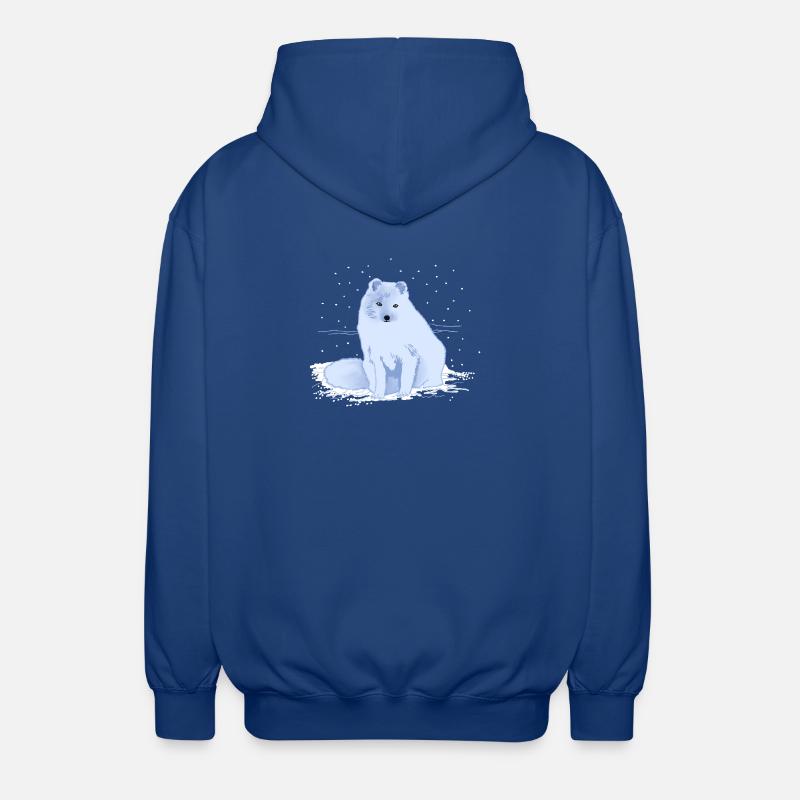 Arctic fox in the snow - Unisex Hooded Jacket - royal blue