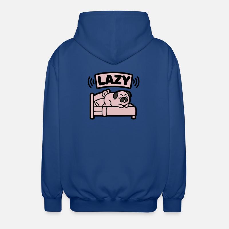  Lazy Mops Hund Bett Introvertiert - Unisex Kapuzenjacke - Royalblau