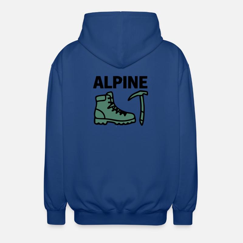 Wanderschuh Eispickel Alpine Bergsteigen Klettern - Unisex Hooded Jacket - royal blue