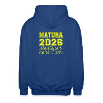 Matura 2026 Spruch - Veste à capuche unisexe - bleu royal - Dos - AI Model Male 185 light (185cm)