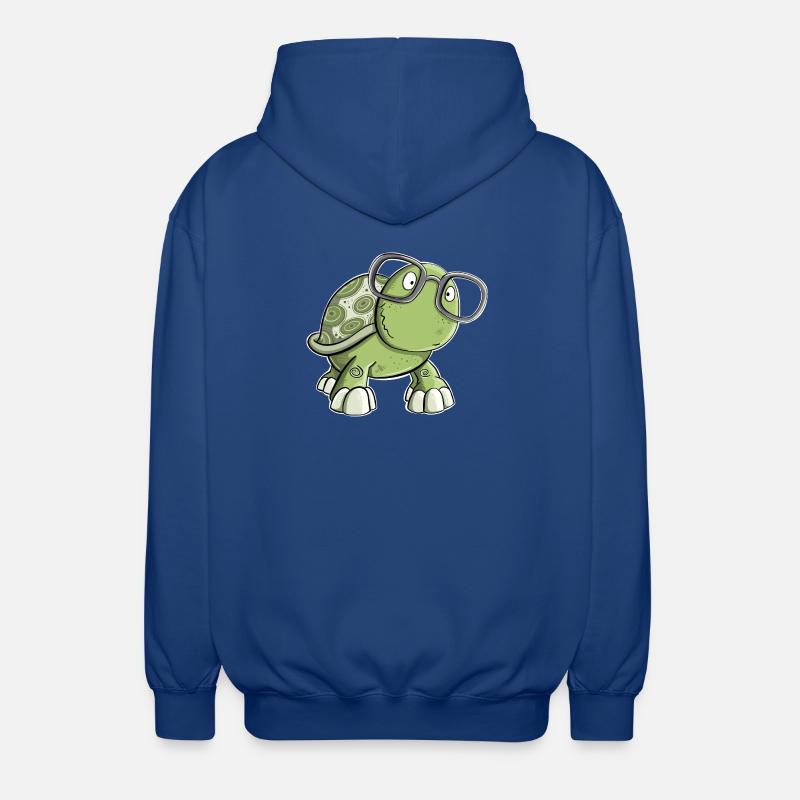 Schildkröte mit Brille - Unisex Kapuzenjacke - Royalblau