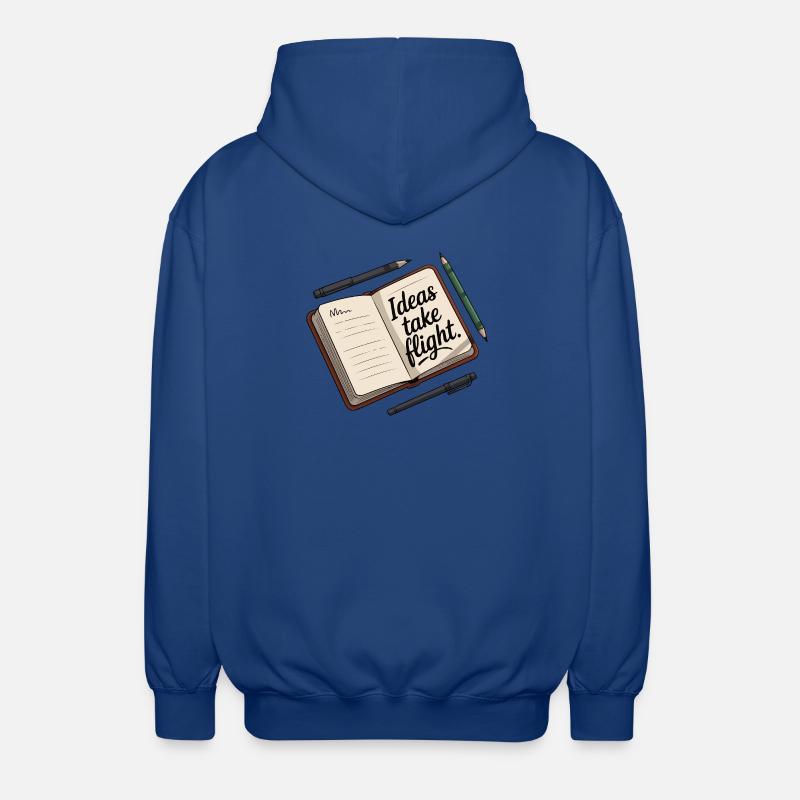 Ideas Take Flight Notebook Art - Unisex Hooded Jacket - royal blue