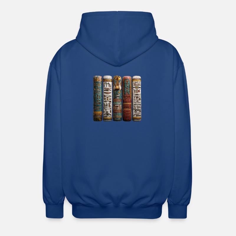 Reading hieroglyphic stelae is a science - Unisex Hooded Jacket - royal blue