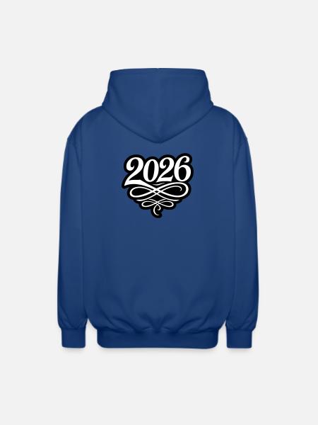 Année 2026 - Veste à capuche unisexe - bleu royal