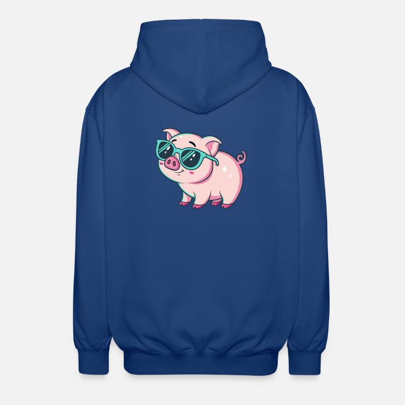 Cochon Cool Lunettes Soleil - Veste à capuche unisexe - bleu royal